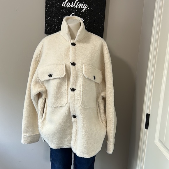 Boys Lie x Ariel Wrapped In Your Lies Sherpa Button Jacket RARE NEW - Picture 5 of 13